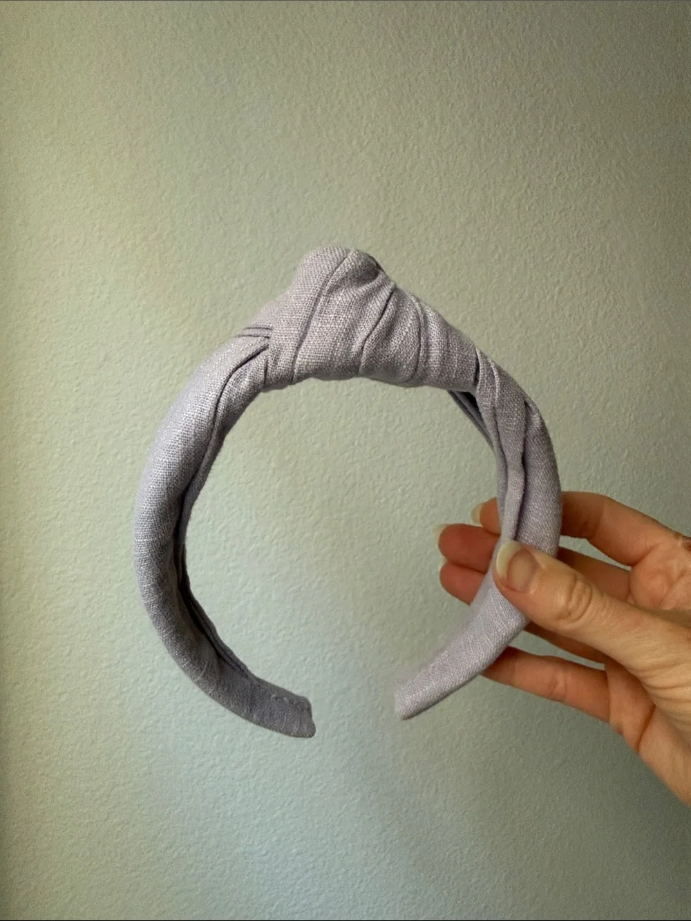 J. crew Lavender linen large turban knot headband